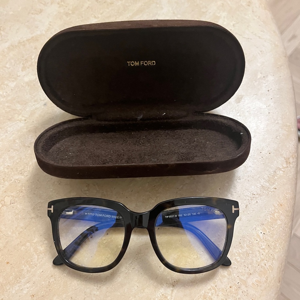 New Tom ford dark brown turquoise glasses frame made in Italy w box